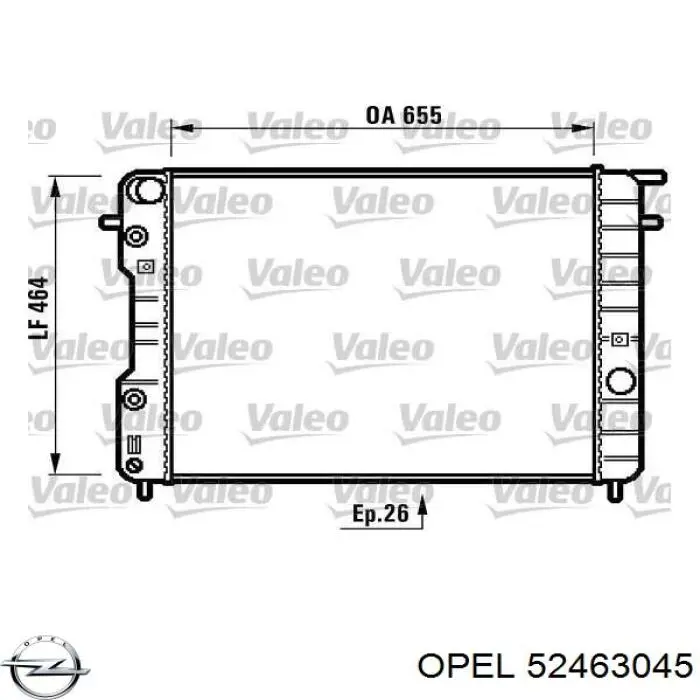 Радиатор 52463045 Opel