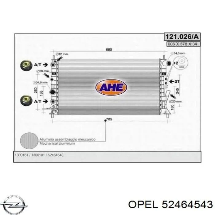 Радиатор охлаждения двигателя Opel 52464543 цена, от 57.01 USD
