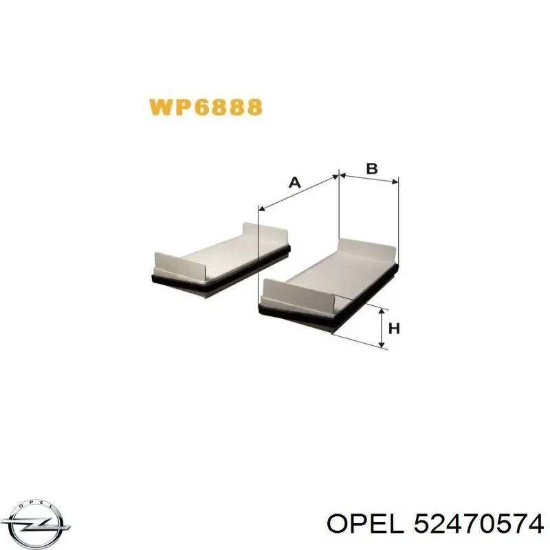 Купить 52470574 Opel Фильтр салона угольный