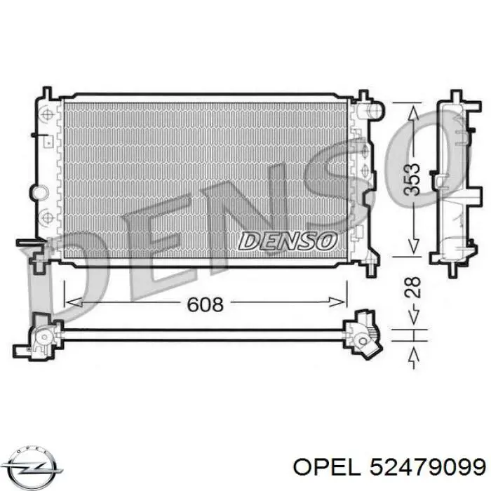 Купить 52479099 Opel Радиатор водяной