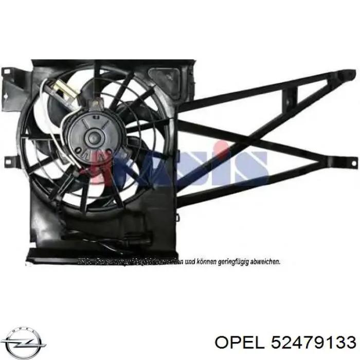 52479133 Opel ventilador elétrico de esfriamento montado (motor + roda de aletas)