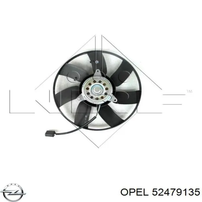 52479135 Opel ventilador elétrico de esfriamento montado (motor + roda de aletas)