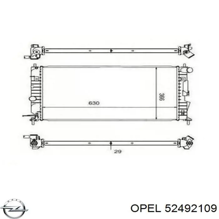 Купить 52492109 Opel Радиатор водяной