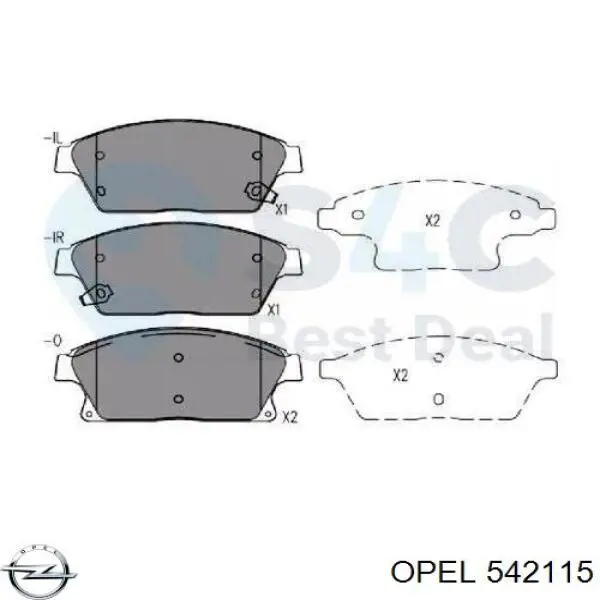 Тормозные колодки Opel 542115