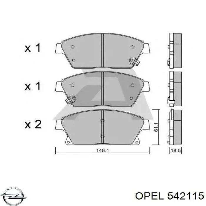 Колодки Opel 542115 цена, от 25.15 USD