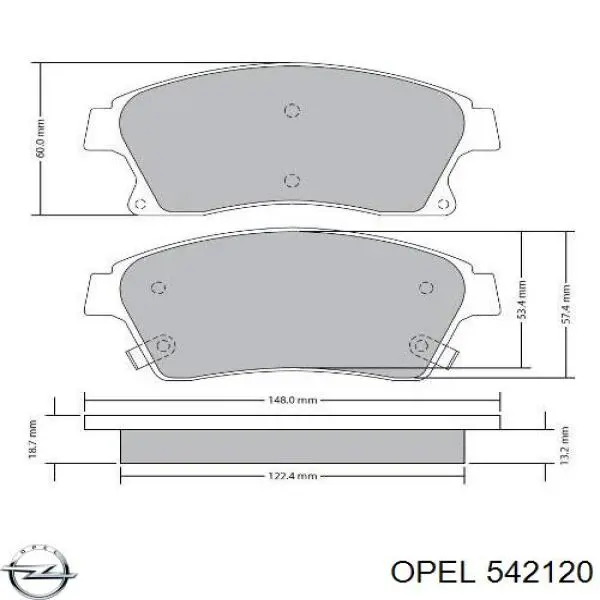 542120 Opel Колодки передние