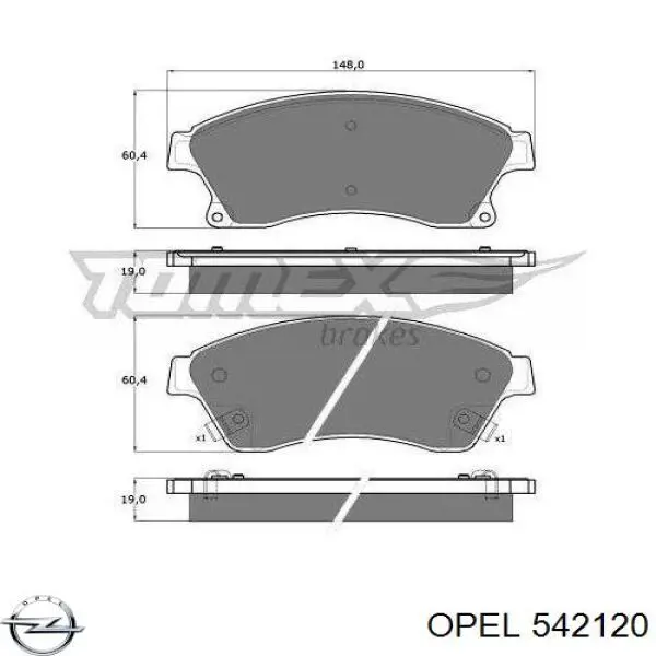 Купить 542120 Opel Колодки тормозные