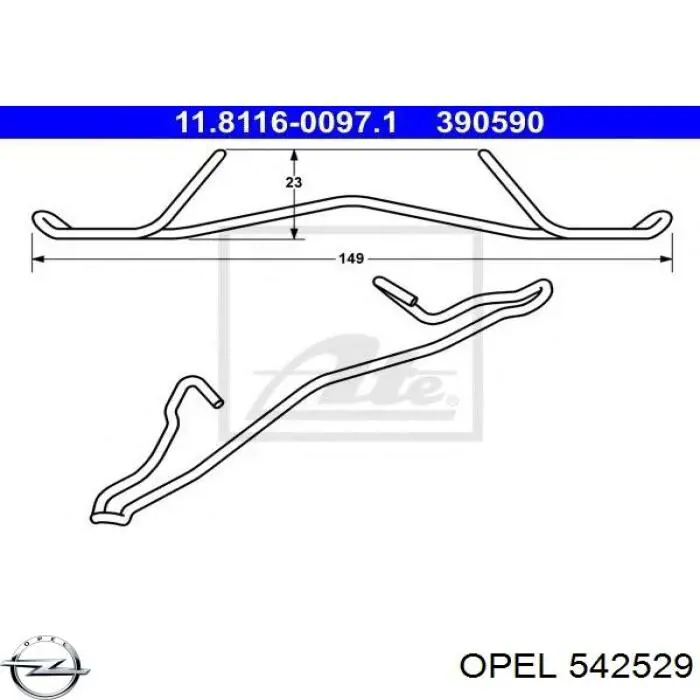 542529 Opel пружинная защелка суппорта