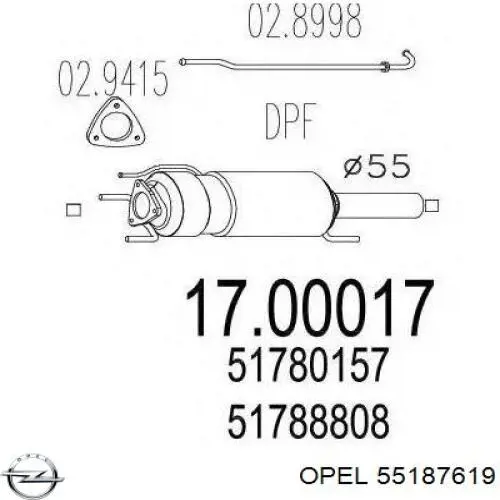 ДПФ фильтр Opel 55187619 цена, от 333.42 USD