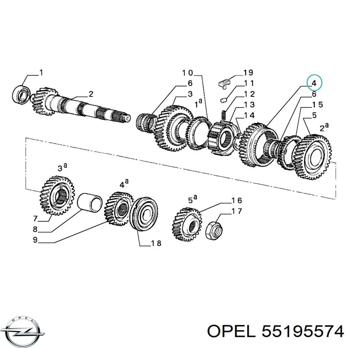 Купить 55195574 Opel Муфта синхронизатора, наружная обойма 1/2-й передачи