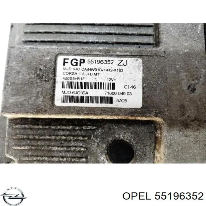 Блок управления двигателем 55196352 Opel