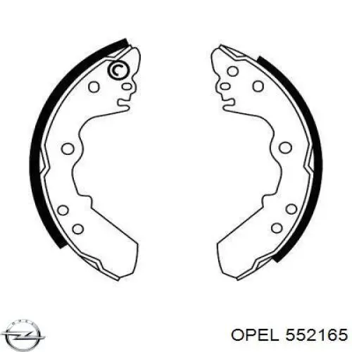 Задние барабанные колодки 552165 Opel