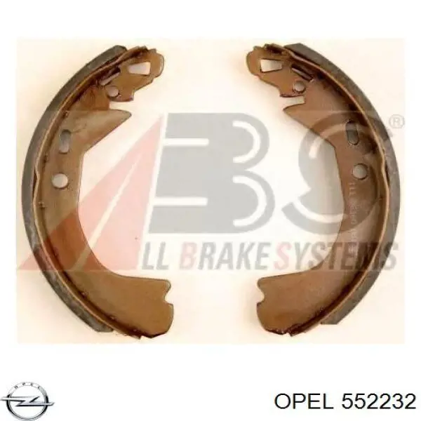 552232 Opel колодки ручника (стояночного тормоза)