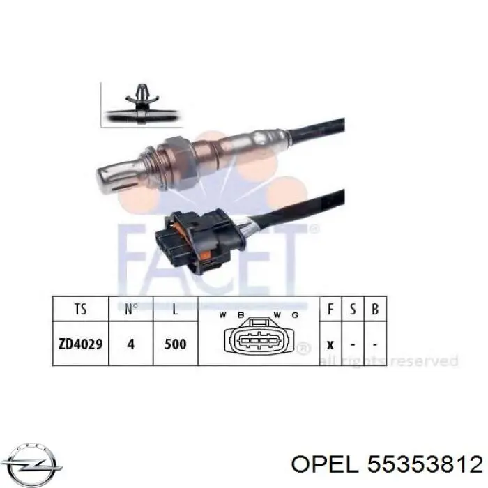 Лямбдазонд, датчик кислорода после катализатора Opel 55353812 цена, от 46.04 USD