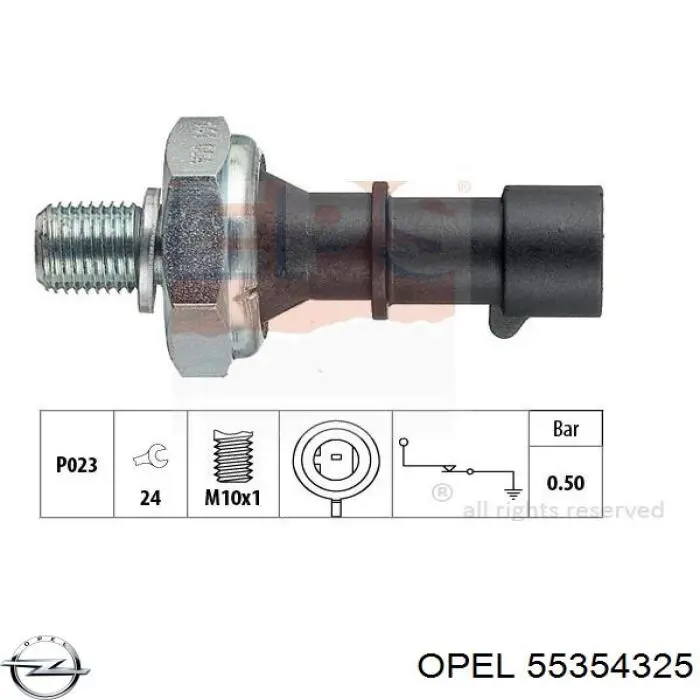 Датчик давления масла двигателя Opel 55354325