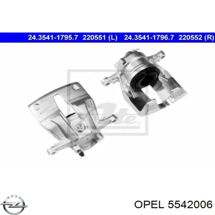 5542006 Opel суппорт тормозной передний левый