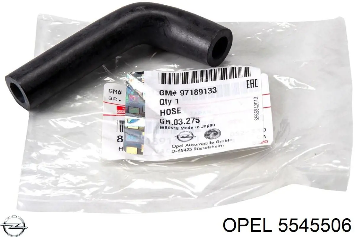 5545506 Opel cano derivado de ventilação de cárter (de separador de óleo)