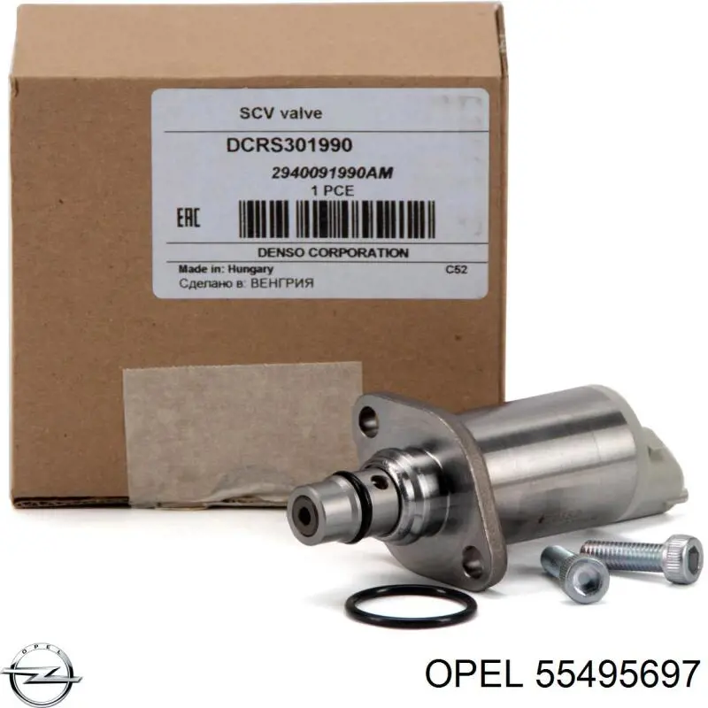 55495697 Opel válvula de regulação de pressão (válvula de redução da bomba de combustível de pressão alta Common-Rail-System)