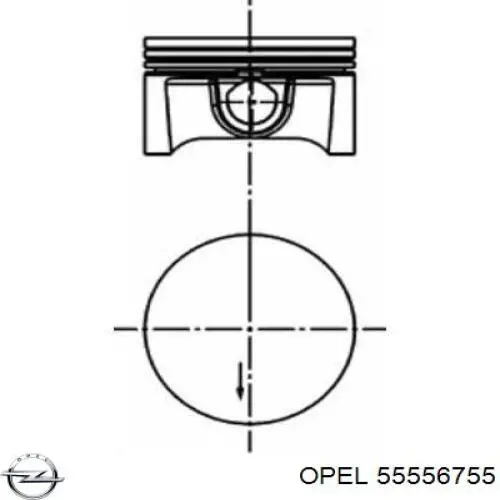 624062 Opel поршень в комплекте на 1 цилиндр, 2-й ремонт (+0,50)
