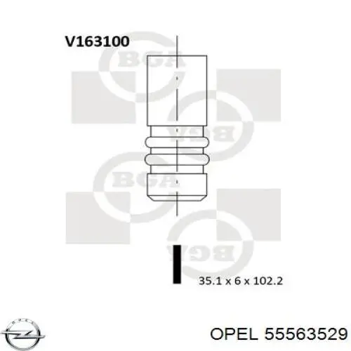 Клапан впускной Opel 55563529