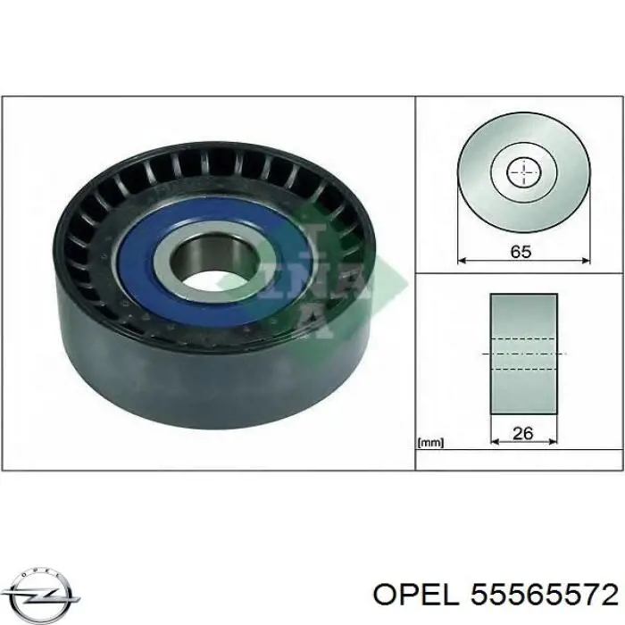 55565572 Opel rolo parasita da correia de transmissão