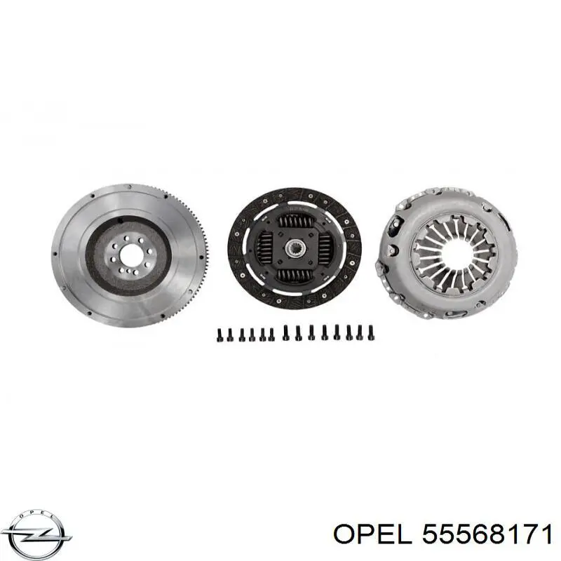 Купить 55568171 Opel Комплект сцепления (диск, корзина, подшипник)