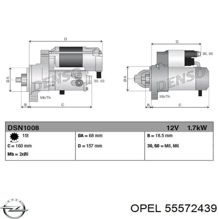 55572439 Opel motor de arranco