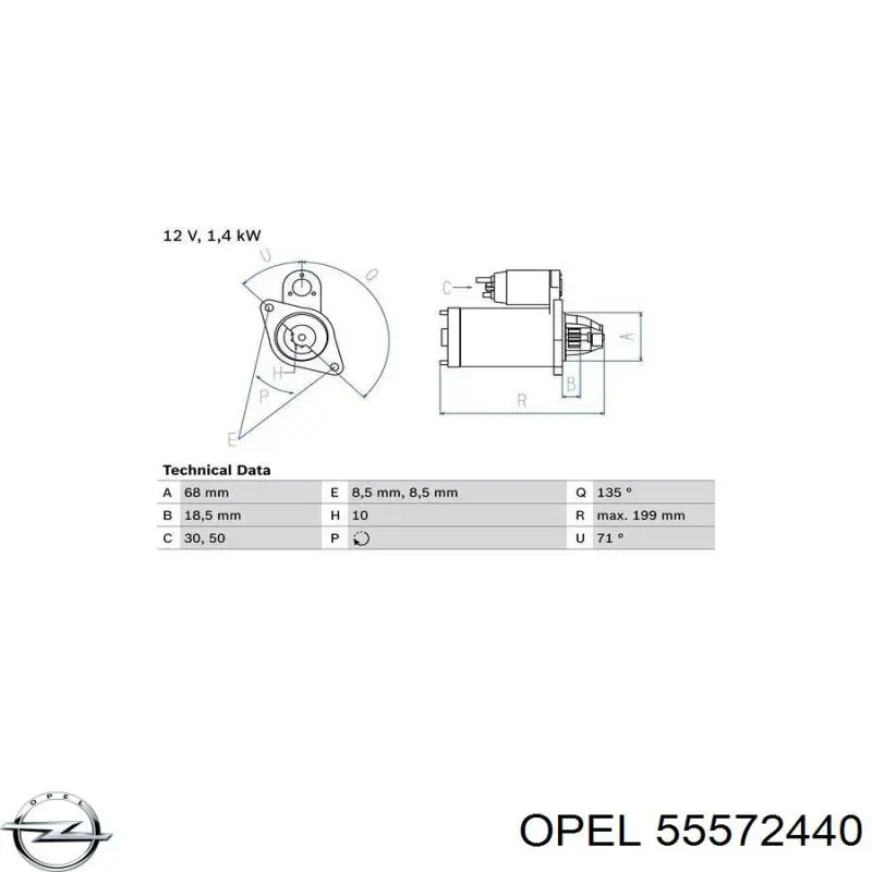 55572440 Opel motor de arranco