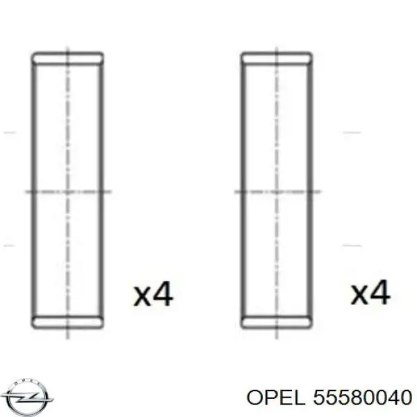 Вкладыши коленвала, шатунные, комплект, 1-й ремонт (+0,25) Opel 55580040 цена, от 18.80 USD