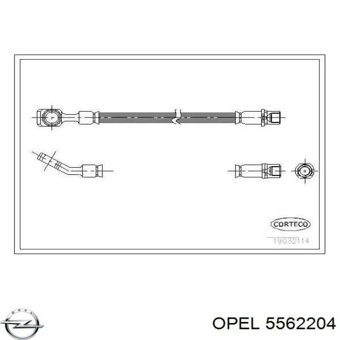 5562204 Opel шланг тормозной задний
