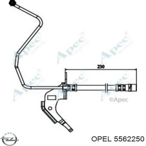 Купить 5562250 Opel Шланг тормозной задний правый