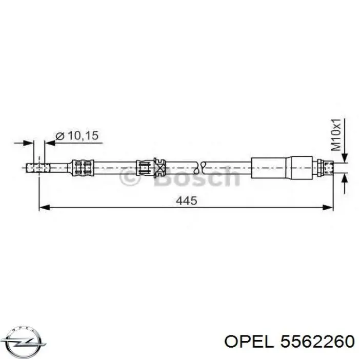 5562260 Opel Гибкая тормозная трубка передняя