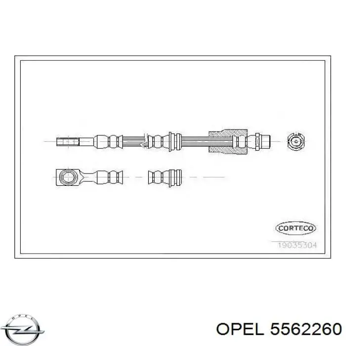 Шланг тормозной передний Opel 5562260 цена, от 14.38 USD