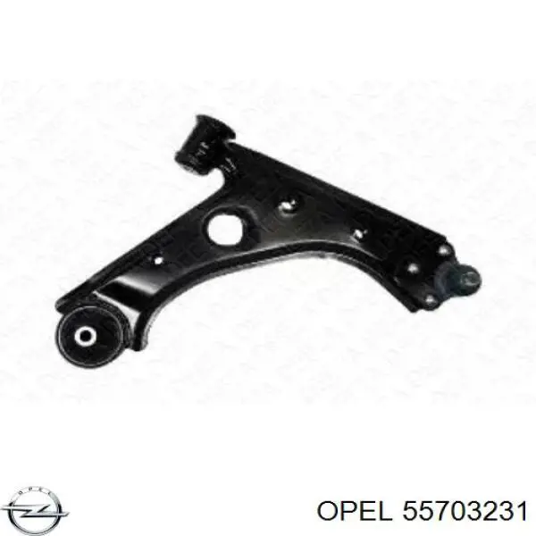 55703231 Opel braço oscilante inferior direito de suspensão dianteira