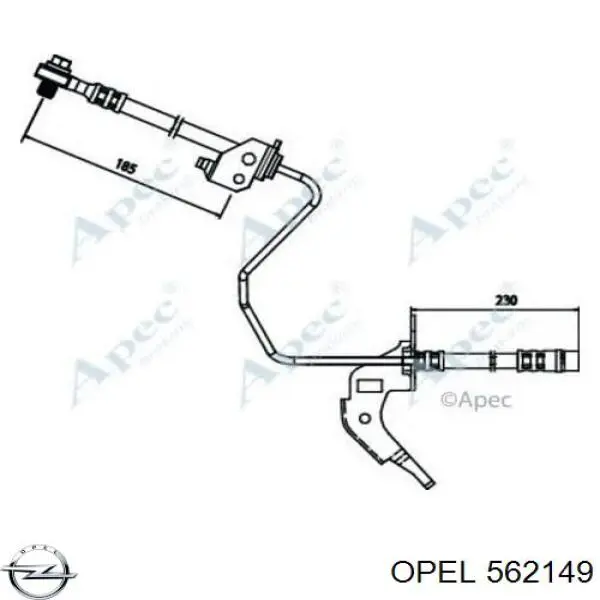 Купить 562149 Opel Шланг тормозной задний правый