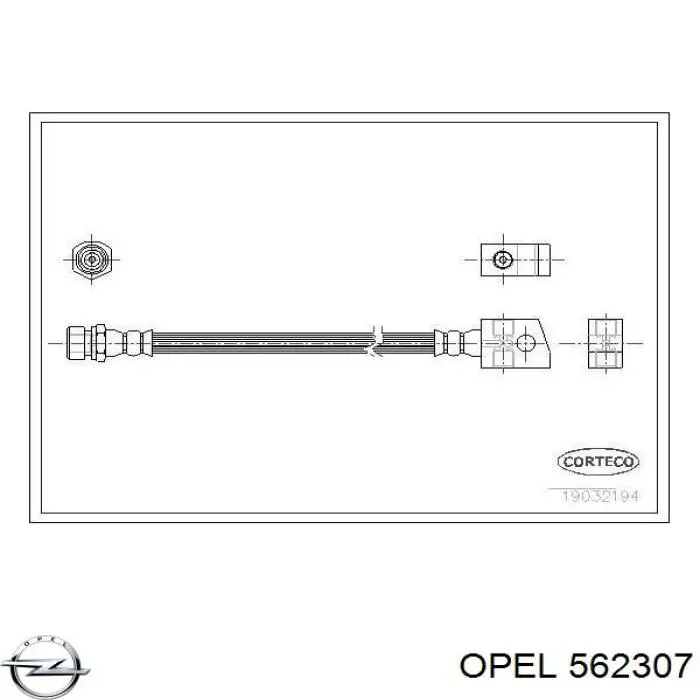562307 Opel шланг тормозной задний