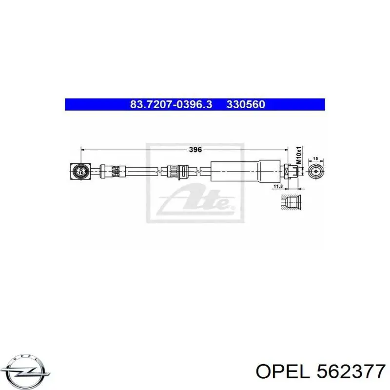 Купить 562377 Opel Шланг тормозной передний