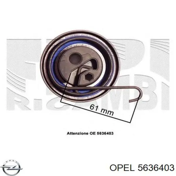Ролик натяжителя ремня газораспределения Opel 5636403 цена, от 18.19 USD
