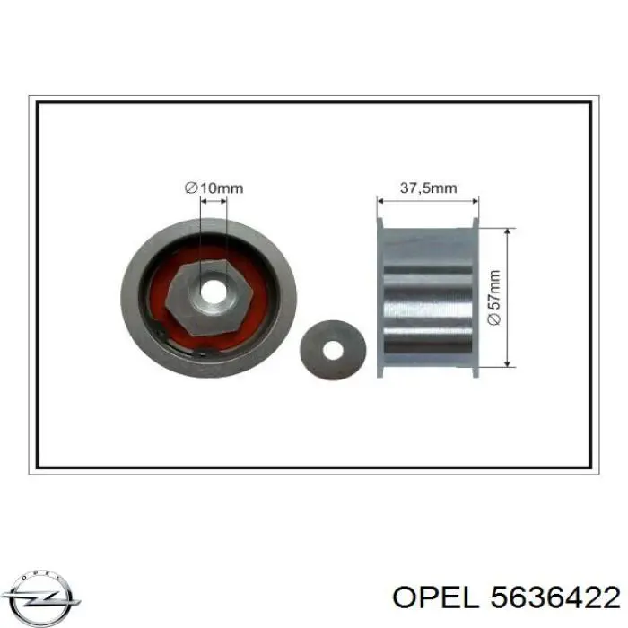 5636422 Opel ролик ремня грм паразитный