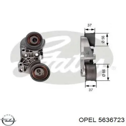 Натяжной ролик ремня ГРМ Opel 5636723 цена, от 337.09 USD