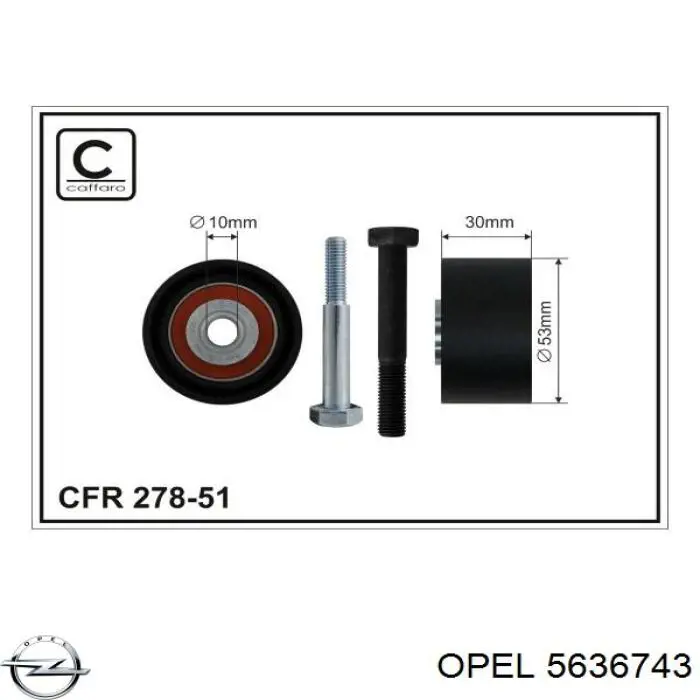 Обводной ролик ремня ГРМ Opel 5636743 цена, от 14.68 USD