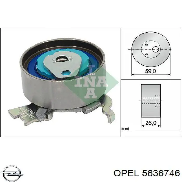 Купить 5636746 Opel Ролик натяжителя газораспределительного ремня