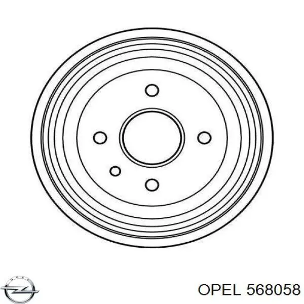 Тормозной барабан 568058 Opel