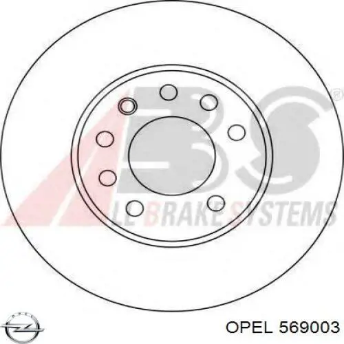 569003 Opel диск тормозной передний