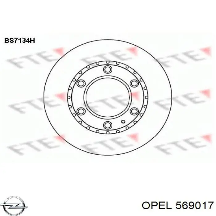 Передний тормозной диск Opel 569017