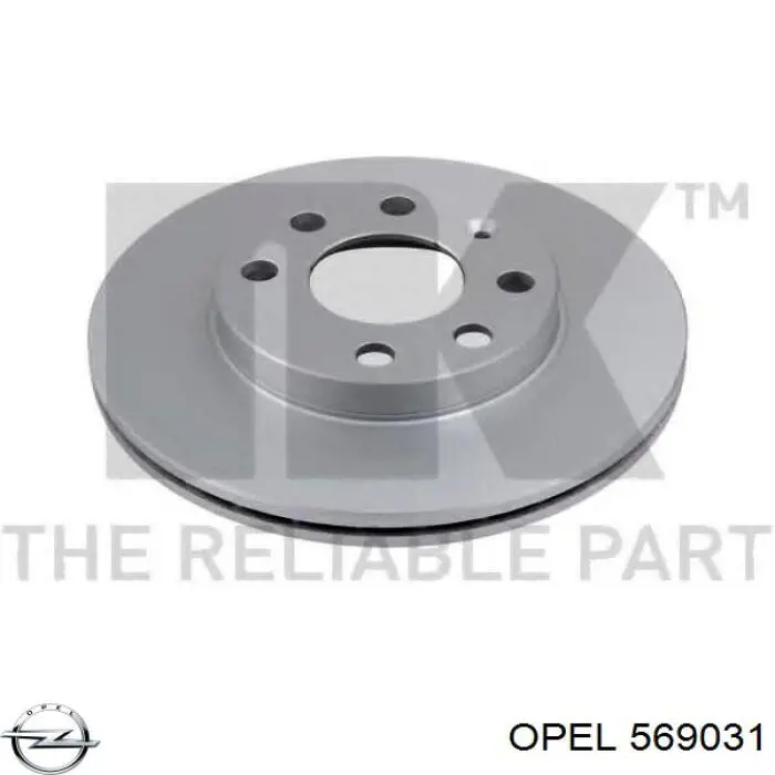 Передние тормозные диски 569031 Opel