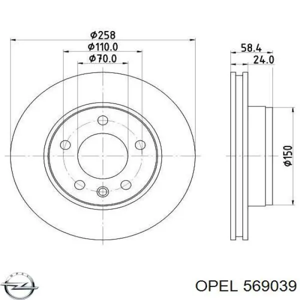 569039 Opel Диск тормозной передний