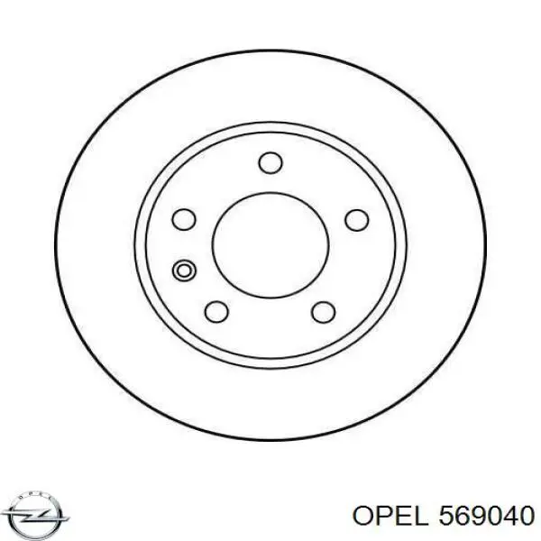 Передние тормозные диски 569040 Opel