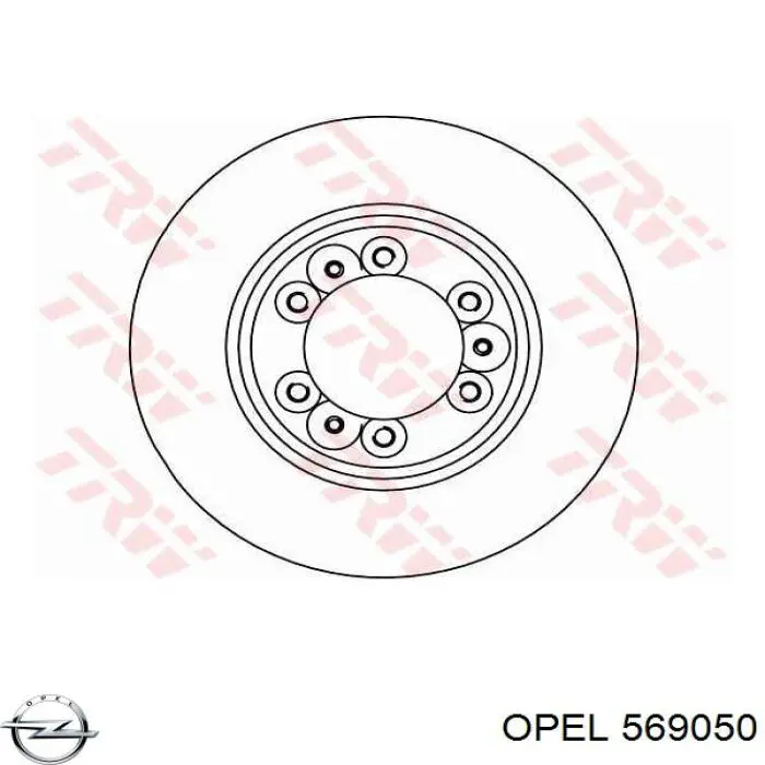 Передние тормозные диски 569050 Opel