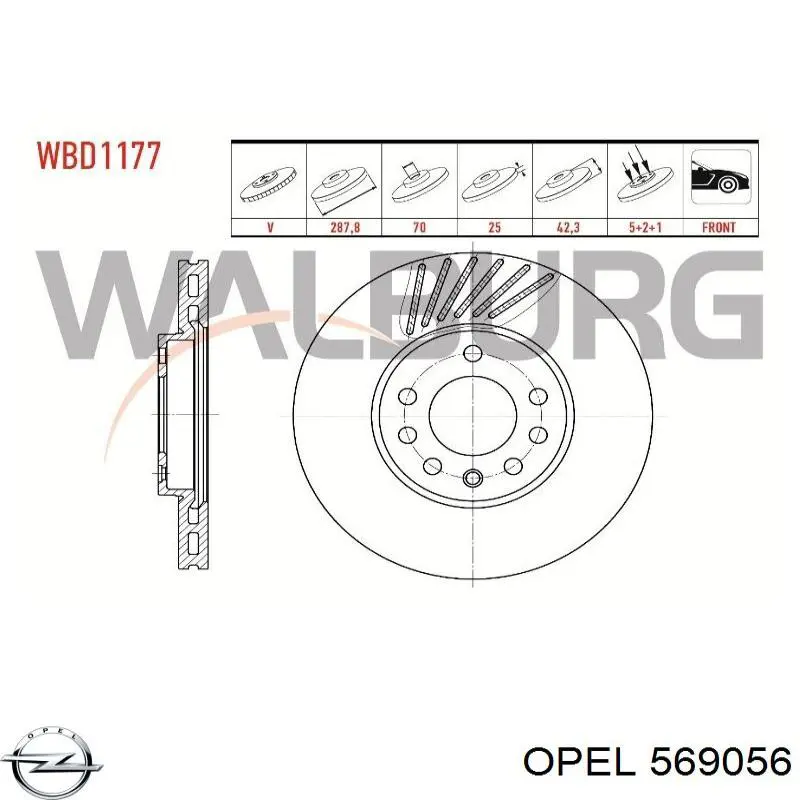 Купить 569056 Opel Ротор тормозной